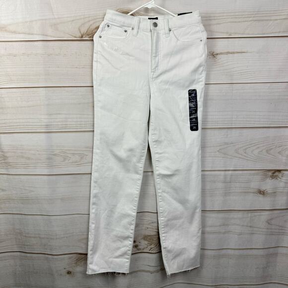 J. Crew White Stovepipe Straight Jean in Signature Stretch+ Size 26 - Picture 2 of 15